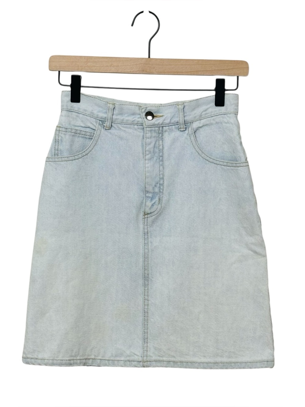 Vintage Guess Georges Marciano Denim Skirt High Waisted Light Wash USA 27